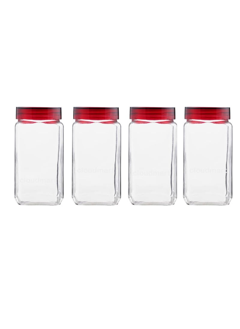 Cloudmart Cloudmart Glass Seasoning Container (300Ml, 2 Pieces, Multi Color), Pickle Storage Jar, Oil/Honey Dispenser Bottle with Spoon, (Set Of 2)  - Image 3