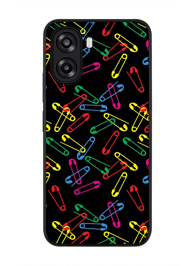 Stylizedd For Oppo A6t 5G / A6t 4G Case,Slim fit Camera Protection, Shockproof Thin Phone cover  - Safety Pins - Image 1