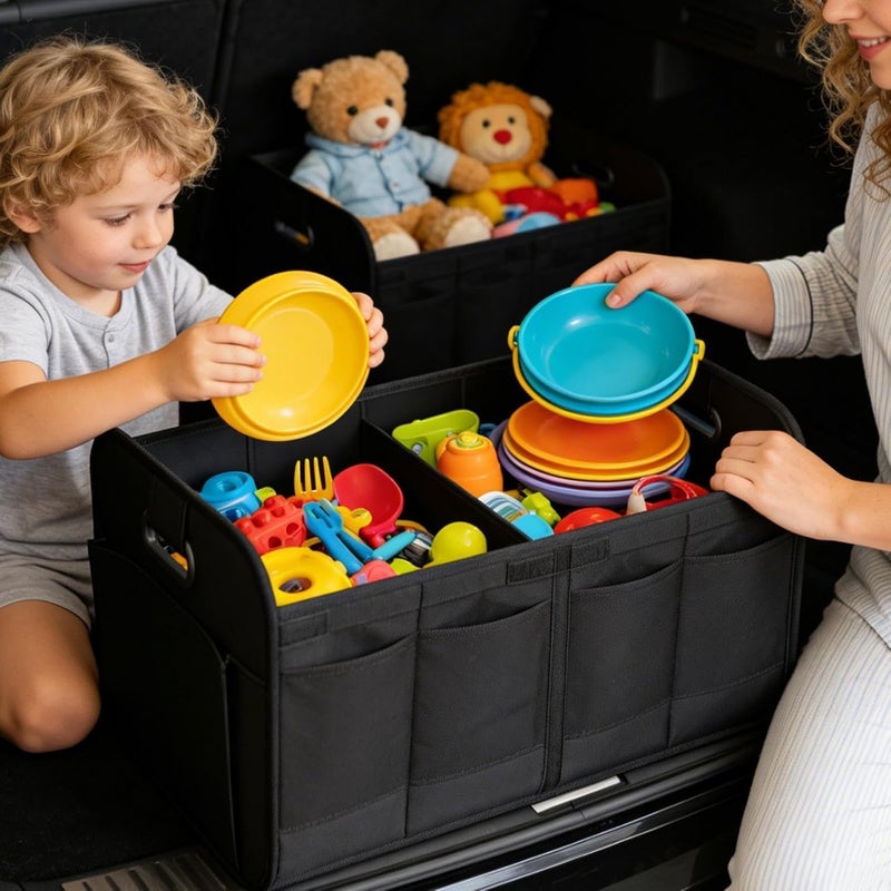 Car Trunk Storage Box, Anti-Skid Cargo Compartment Organiser, Suitable for Cars, Trucks, SUVs, RVs, Camping Trips, Road Trips, Commuting - Image 5