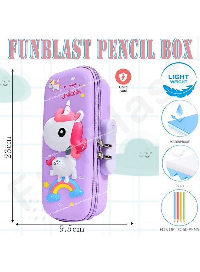 FunBlast Canvas Unicorn Pencil Case for Kids, Kids Pencil Pouch, Unicorn Pouch Pencil Pouches & Pencil Box Pencil Case Organizer for Kids Multicolour - Image 2