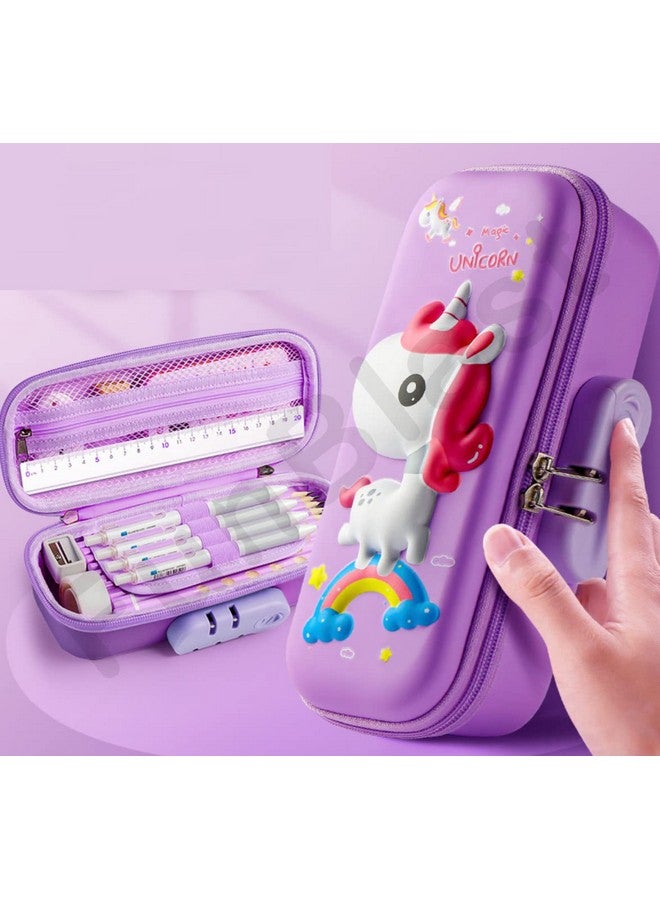 FunBlast Canvas Unicorn Pencil Case for Kids, Kids Pencil Pouch, Unicorn Pouch Pencil Pouches & Pencil Box Pencil Case Organizer for Kids Multicolour - Image 4