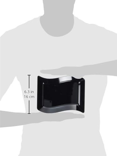 Fineline Settings Wavetrends Black RectangularWave ChinaLike 55 X 75 Plate 120 Pieces - Image 2