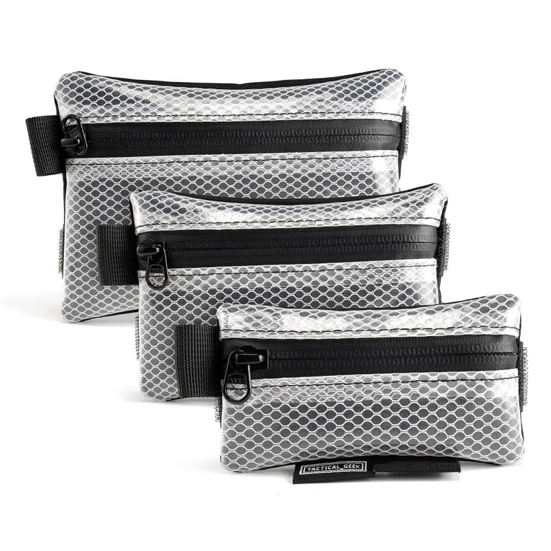 TACTICAL_GEEK TACTICAL GEEK Storage A5 EDC Storage Pouch Set, Multi-Purpose Molle EDC Gadget Pouch, Multi-Functional Utility Small Tool Pocket,Luggage Organiser Divider Small Pouch Organizer for Daily Carry (White) - Image 1