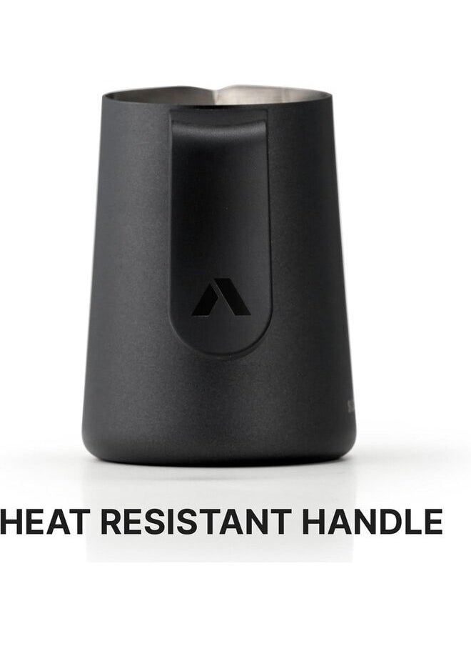 subminimal - Subminimal Heat Resistant Handle Stainless Steel Milk Jug (Black, 450ml/15oz) BLACK - Image 1
