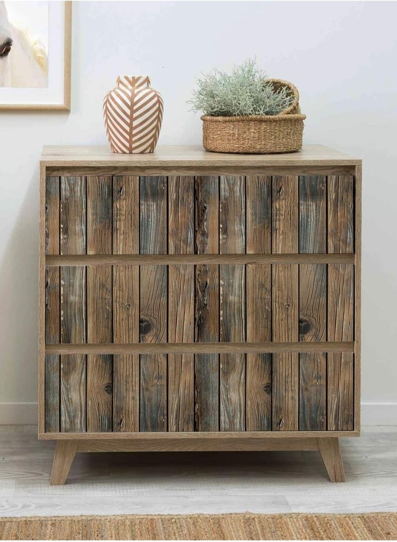 يوڠام ورق حائط ثلاثي الأبعاد ذاتي اللصق بنقشة الخشب مقاوم للماء بمقاس 45 × 300 سم لتزيين الجدران والأثاث في غرفة النوم وغرفة المعيشة وتجديد الديكور - Image 5