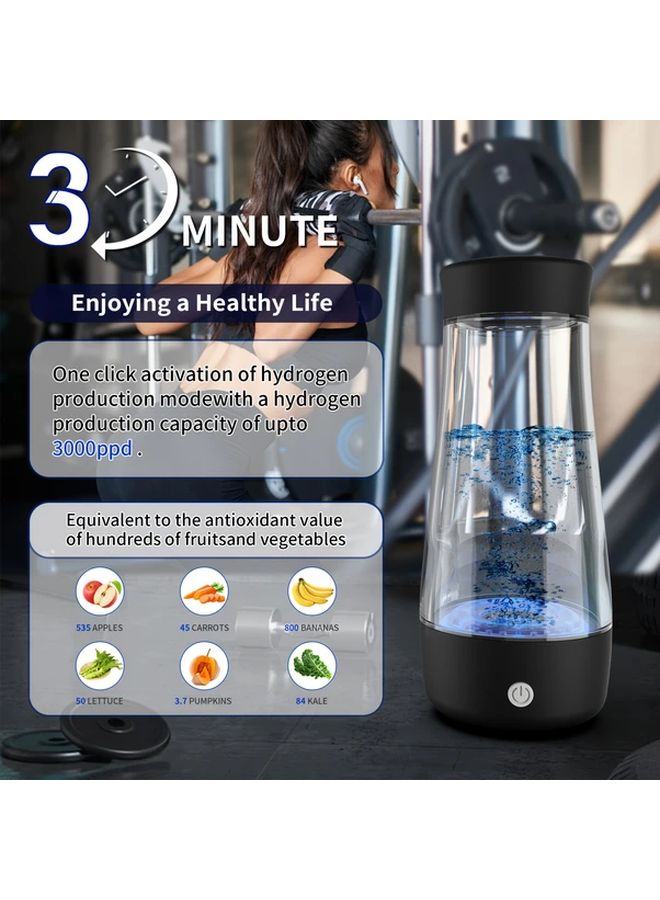 2025 Model 320ML Black Portable Hydrogen Water Cup SPE PEM Technology USB Charging - Image 5