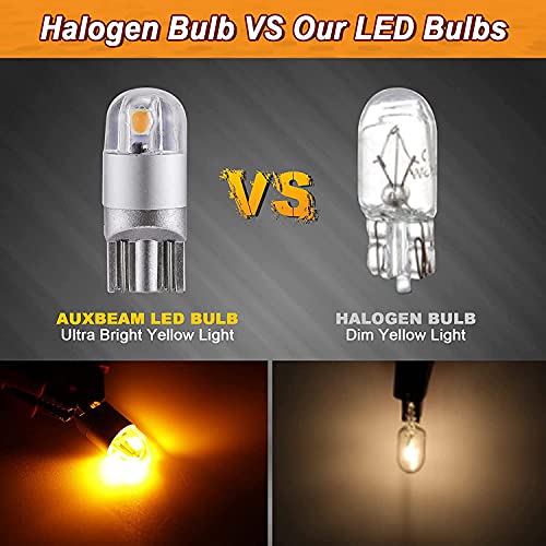 Auxbeam 194 T10 LED Bulbs Amber, Non-Polarity Extremely Bright 168 W5W Car Interior Lights, Replacement Bulb for License Plate lights, Dome Map Light, Dashboard Lights, 10 PCS - Image 2