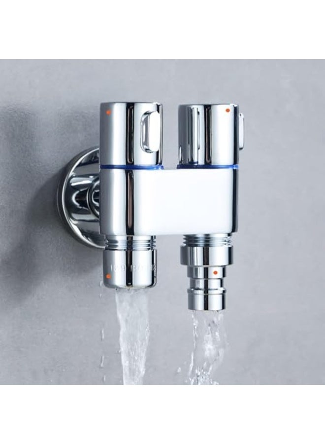 Dual-control faucet with one built-in copper valve and two external valves, suitable for washing machine dual-control toilet faucets, spray faucets with antique valves, wall-mounted installation, suitable for bathrooms and kitchens.