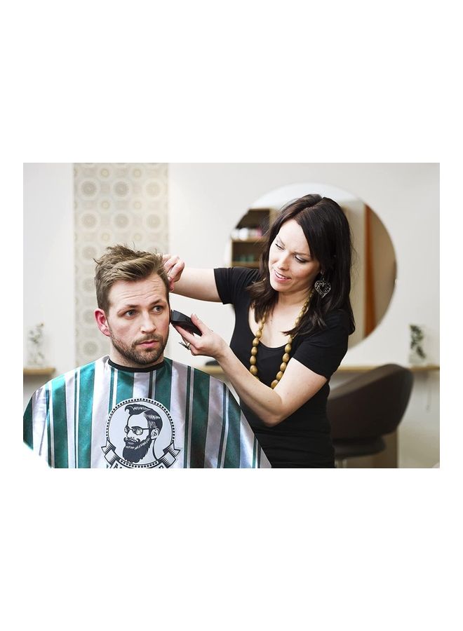 NIBEMINENT Salon Barber Cape Green Strips - Image 3