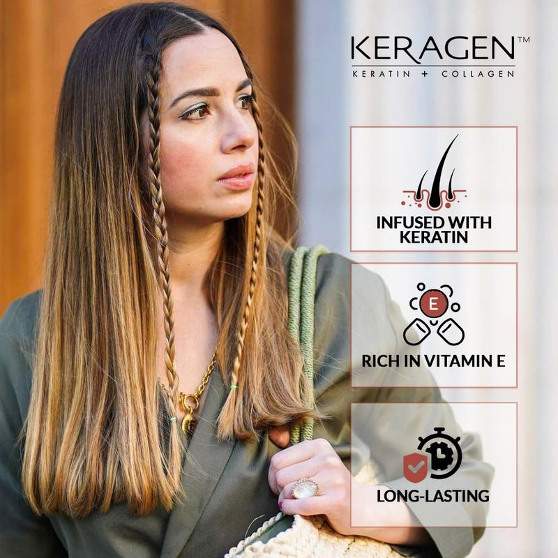 Keragen Brazilian Keratin Hair Treatment - Premium Straightener Cream, Sulfate-Free Anti-Frizz Products, Perfect Straightening Solution for Dry & Damaged Hair, Kit Combo Set - Image 5