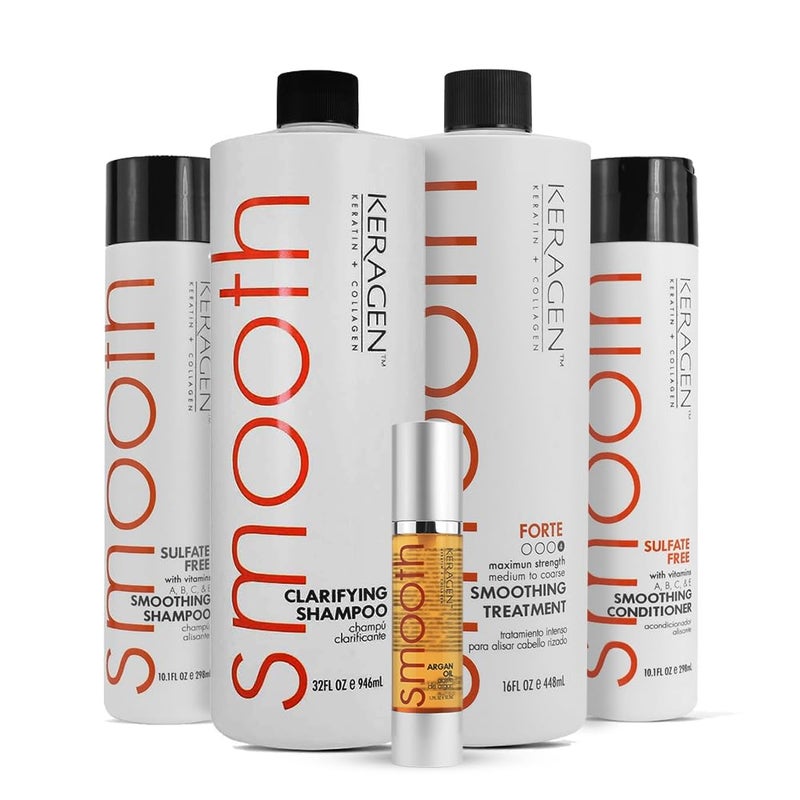 Keragen Brazilian Keratin Hair Treatment - Premium Straightener Cream, Sulfate-Free Anti-Frizz Products, Perfect Straightening Solution for Dry & Damaged Hair, Kit Combo Set - Image 1