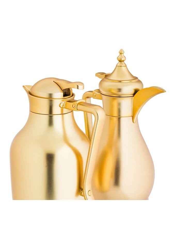 ALASKA Al Joud Thermos Set for Tea and Coffee with an Elegant Design in Matte Gold - Image 2