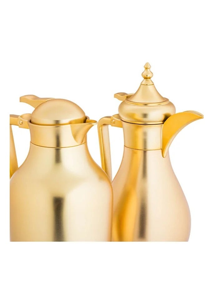 ALASKA Al Joud Thermos Set for Tea and Coffee with an Elegant Design in Matte Gold - Image 3