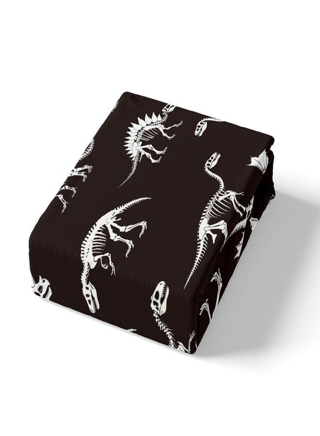 Homewish غطاء لحاف على شكل هيكل عظمي لديناصور، طقم فراش على شكل عظام ديناصورات، غطاء لحاف للحيوانات القديمة، ديكور غرفة الأطفال، غطاء مفرش سرير باللونين الأبيض والأسود، مقاس توأم مع كيس وسادة واحد (بدون لحاف) - Image 4