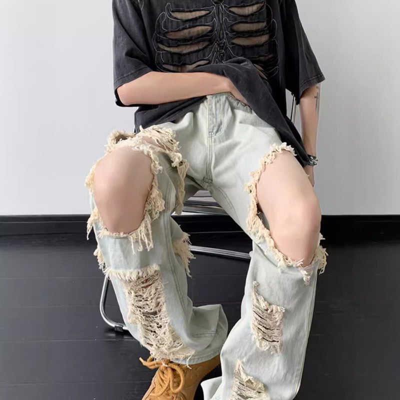 Unisex Classic Denim Jeans Loose Fit Daily Outdoor Wear - Image 3