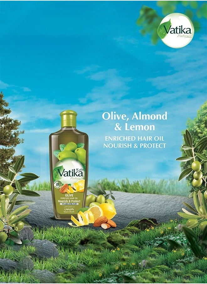 Vatika Naturals - Vatika Naturals Olive Enriched Hair Oil | Almond & Vitamin E | Nourishes & Protects For All Hair Types - 200 ml - Image 1