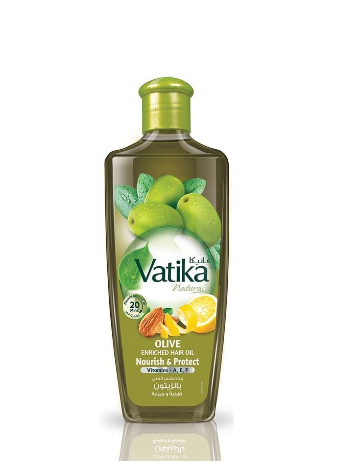 Vatika Naturals - Vatika Naturals Olive Enriched Hair Oil | Almond & Vitamin E | Nourishes & Protects For All Hair Types - 200 ml - Image 1