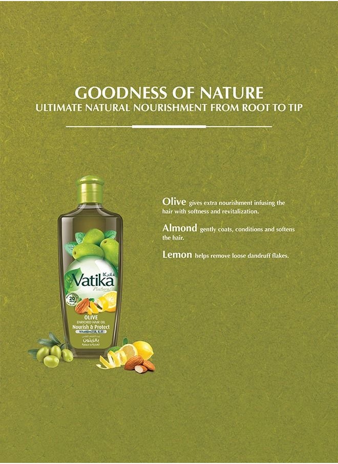 Vatika Naturals - Vatika Naturals Olive Enriched Hair Oil | Almond & Vitamin E | Nourishes & Protects For All Hair Types - 200 ml - Image 1