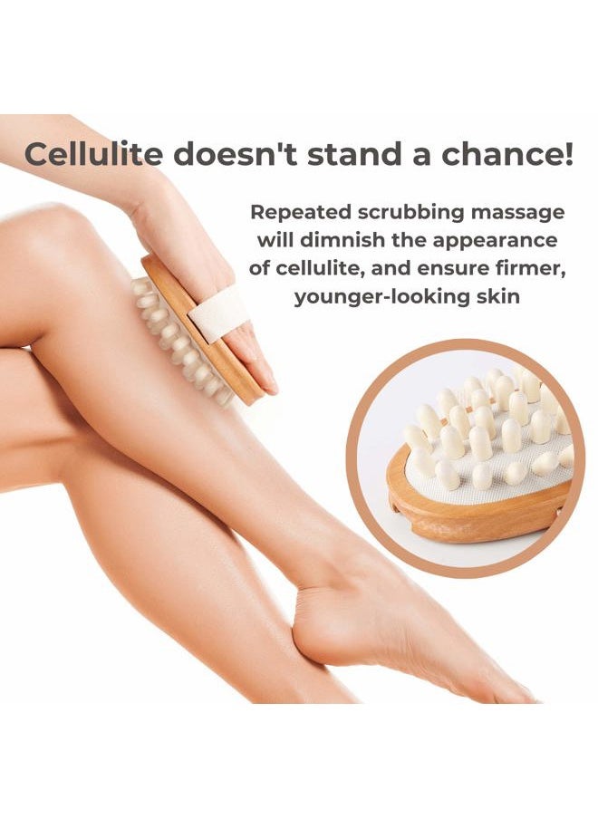 rosena Dry Brushing Body Brush Set – Natural Bristle Spa Exfoliator Kit with Face Cleansing Brush, Long Dry Brushing Body Brush for Lymphatic Drainage & Massaging Cellulite Brush for Smooth, Radiant Skin  - Image 5