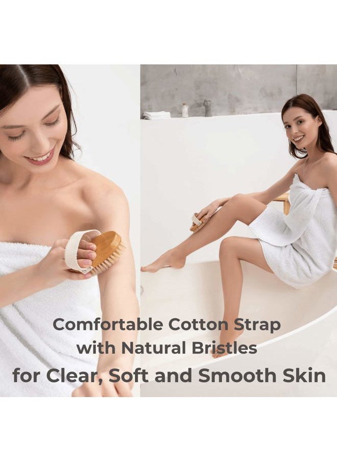 rosena Dry Brushing Body Brush Set – Natural Bristle Spa Exfoliator Kit with Face Cleansing Brush, Long Dry Brushing Body Brush for Lymphatic Drainage & Massaging Cellulite Brush for Smooth, Radiant Skin  - Image 2