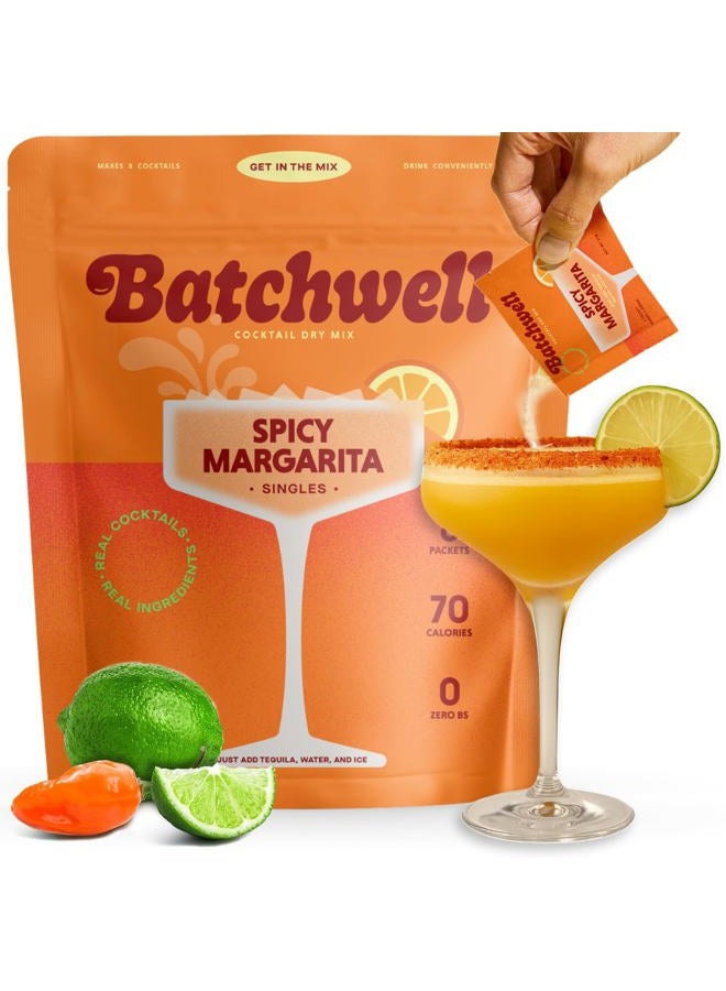 Batchwell'S Spicy Margarita Mix Singles: Skinny Cocktail Mixers, Mocktails Non-Alcoholic Drinks - Portable And Drink Mocktail No Stevia, Artificial Sweeteners - Image 1