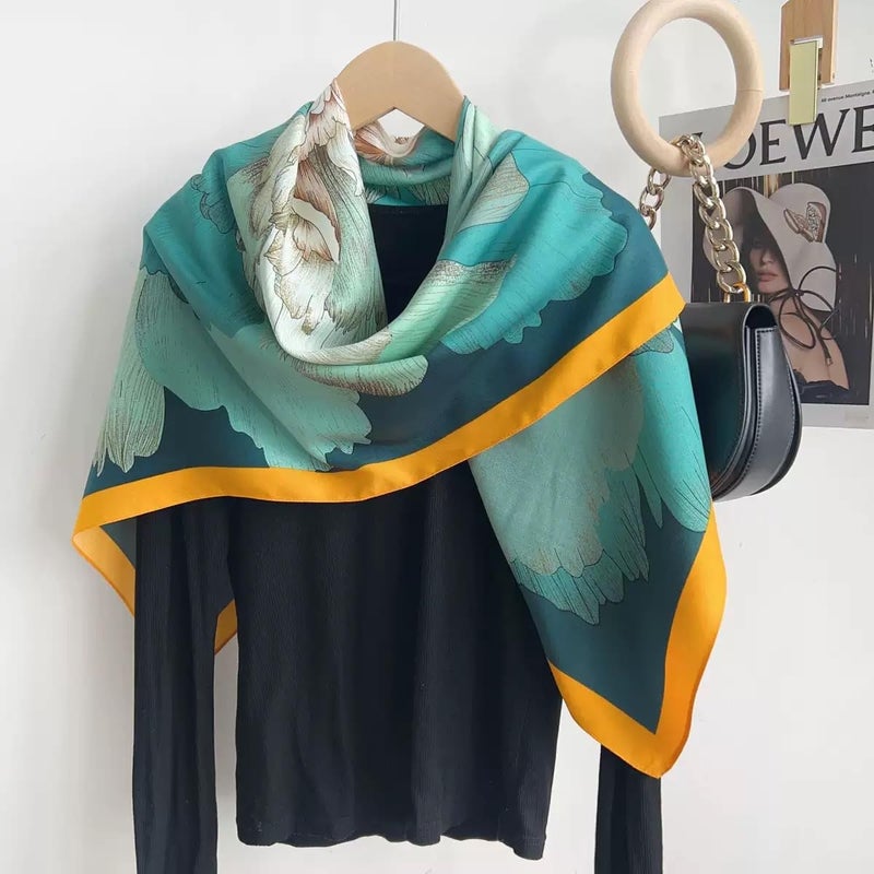 Julunar Silk Like Head Scarf for Women - Satin Large Hair Scarves - 35" Square Silk Hair Wrap for Sleeping with Gift Packed - Image 3