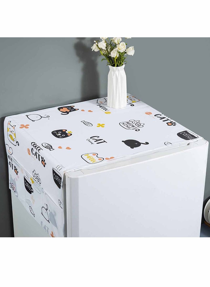 أغطية غبار الثلاجة أغطية الثلاجة والغسالة والمجفف العلوية المقاومة للغبار مع حقيبة تخزين بجيوب - Image 1