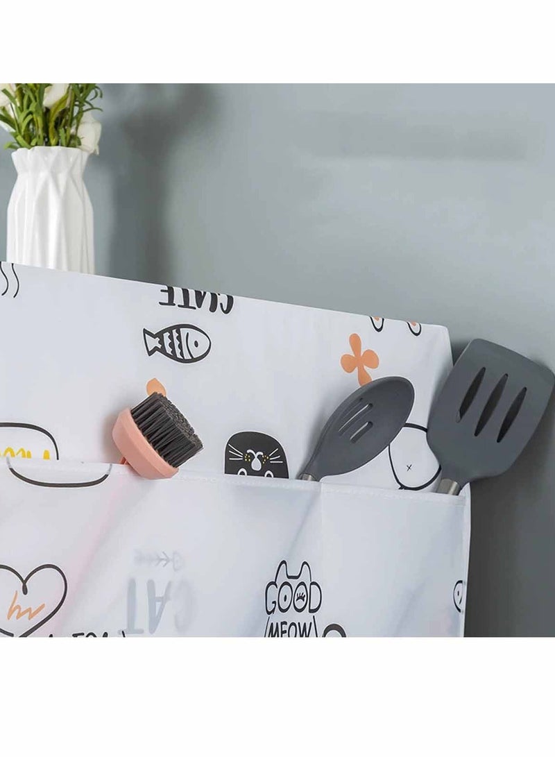 أغطية غبار الثلاجة أغطية الثلاجة والغسالة والمجفف العلوية المقاومة للغبار مع حقيبة تخزين بجيوب - Image 3