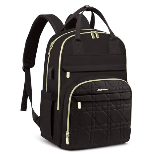 bagswan Laptop Backpack for Women Work Bag - 15.6 inch Travel Backpack Purse with USB Charger College Bookbag Waterproof Cute Casual Daypack Fashion Business Computer Backpacks for Teacher Nurse Black - Image 1