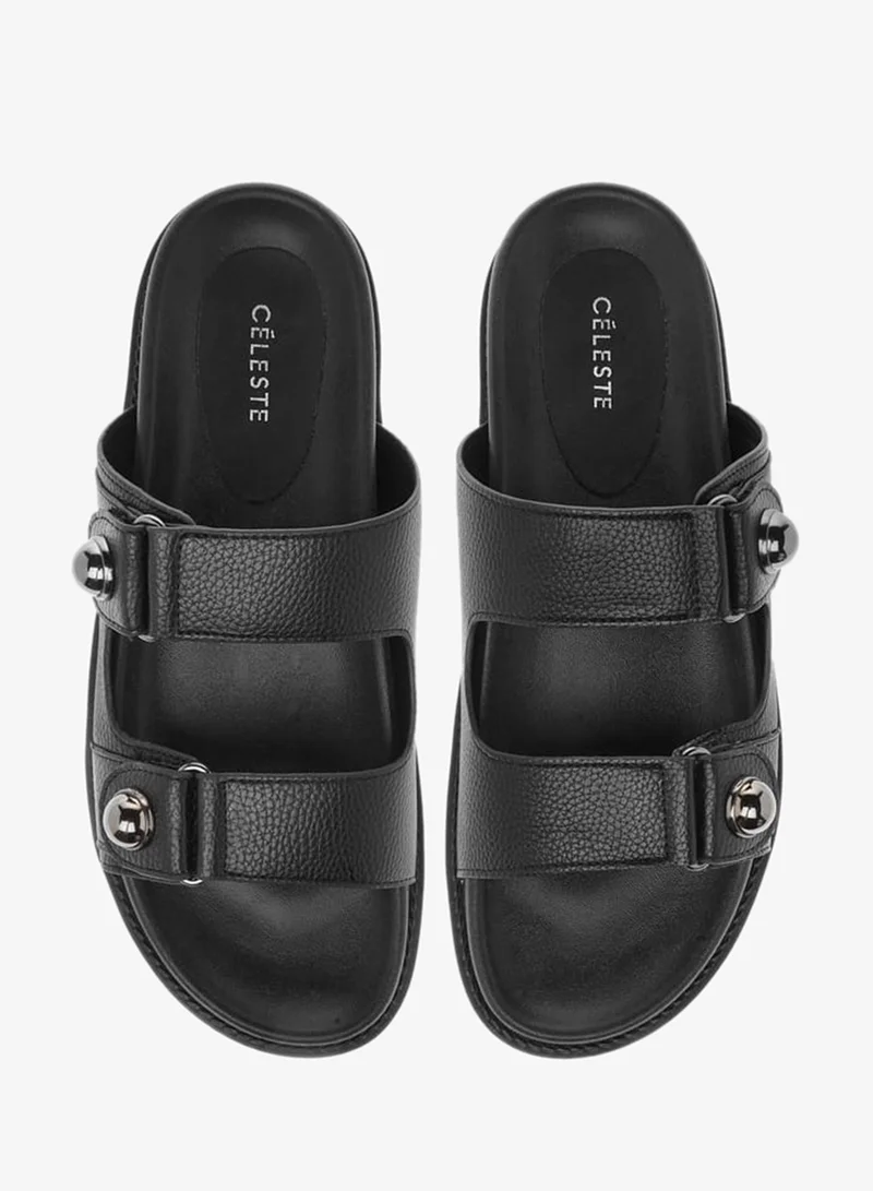 Celeste Womens Textured Slip-On Sandals