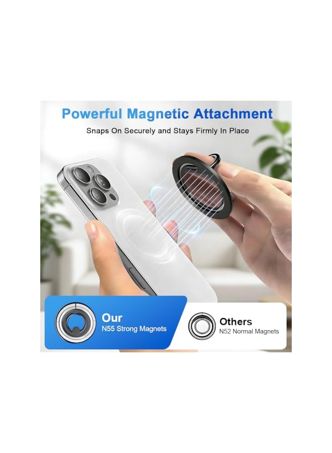 S-TOP Magnetic Phone Ring Grip 360 ° Swivel Phone Grip Ultra Slim Folding Metal Phone Ring Phone Desk Stand Phone Support - Image 3