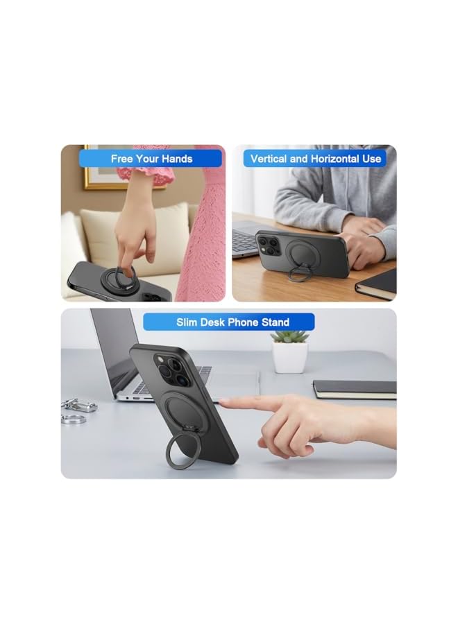S-TOP Magnetic Phone Ring Grip 360 ° Swivel Phone Grip Ultra Slim Folding Metal Phone Ring Phone Desk Stand Phone Support - Image 4