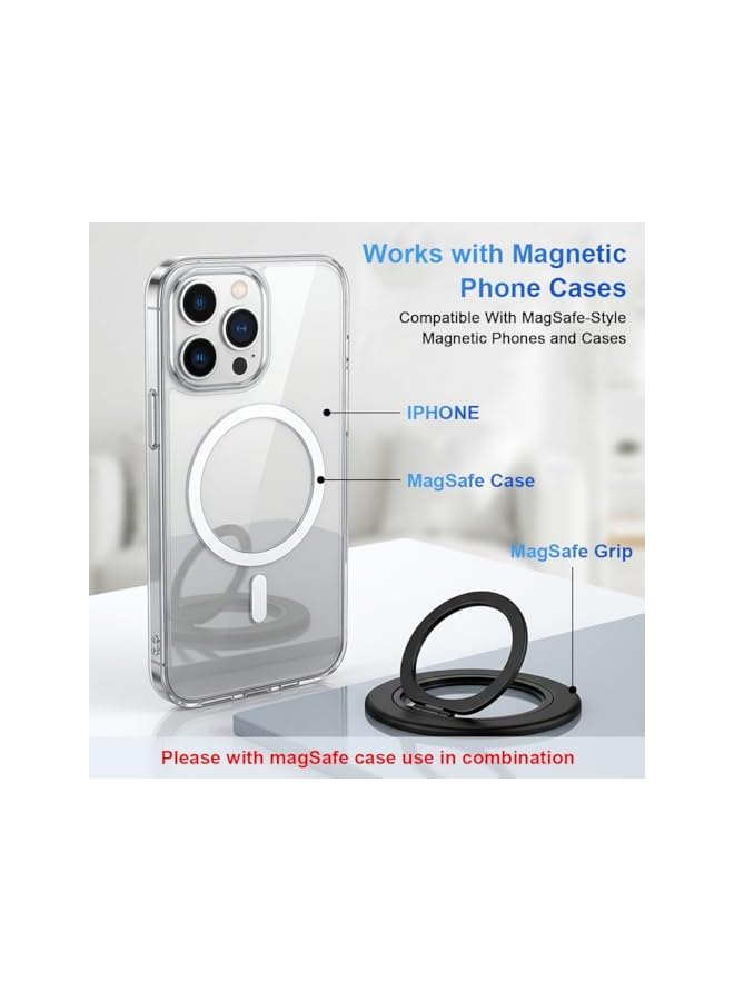 S-TOP Magnetic Phone Ring Grip 360 ° Swivel Phone Grip Ultra Slim Folding Metal Phone Ring Phone Desk Stand Phone Support - Image 2