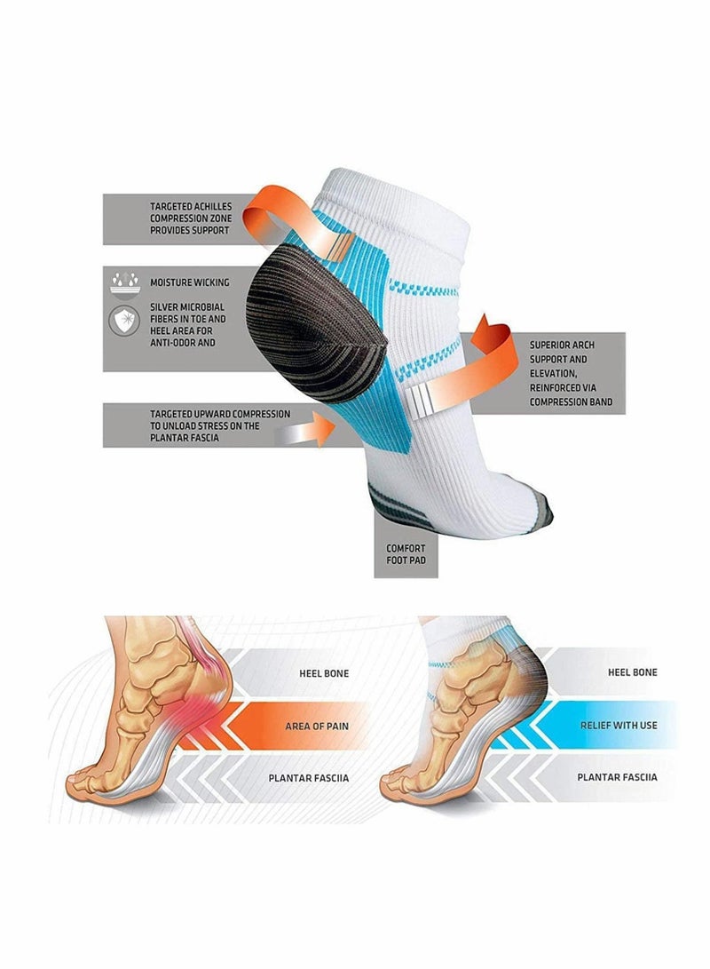 KASTWAVE Compression Socks Plantar Fasciitis for Women & Men Circulation 7 Pairs Arch Ankle Support 15-20 mmHg Best for Running Cycling,Nurses,Hiking(S/M)  - Image 3