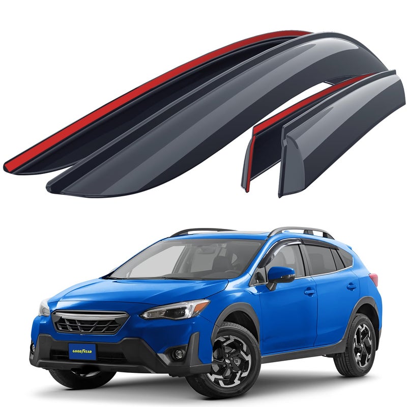 Goodyear Shatterproof Window Deflectors for Subaru XV Crosstrek 20182023Impreza 20172023 Tapeon Rain Guards Window Visors Vent Deflector Visor Car Accessories 4 pcs  GY003233LP