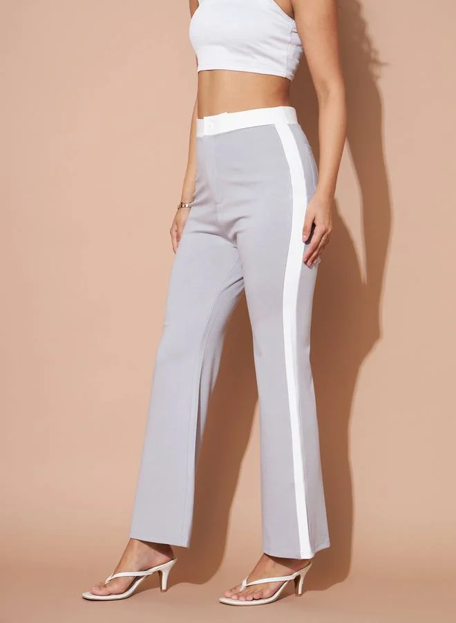 ساسافراس High Rise Contrast Side Panel Flared Pants by Styli