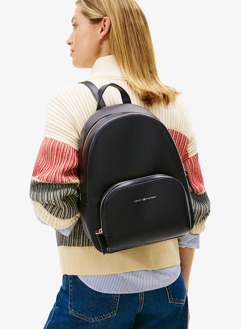 TOMMY HILFIGER Metallic Logo Pebble Grain Backpack Fits Upto 14" Laptop - Image 2