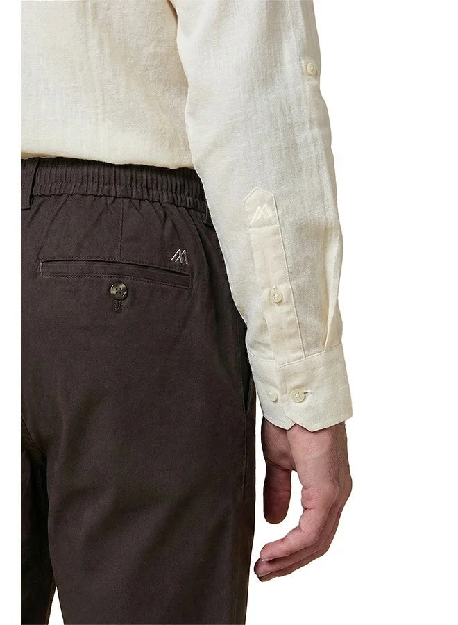 تكلف The Terraform Brown Linen Blend Trousers  Comfort Fit