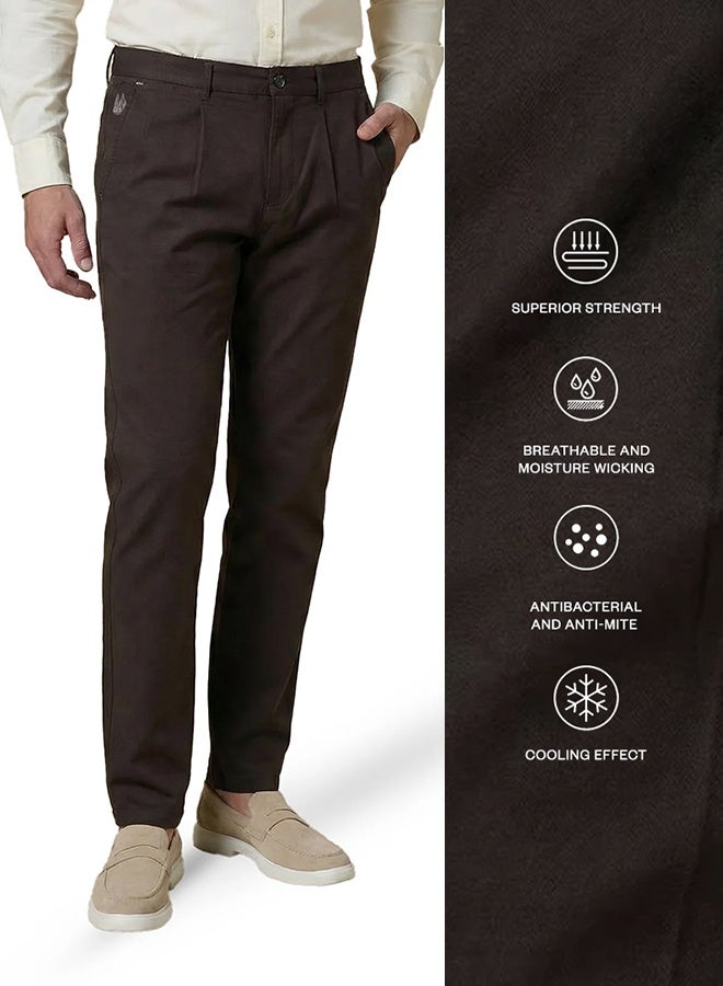 Mannerism The Terraform Brown Linen Blend Trousers  Comfort Fit - Image 4