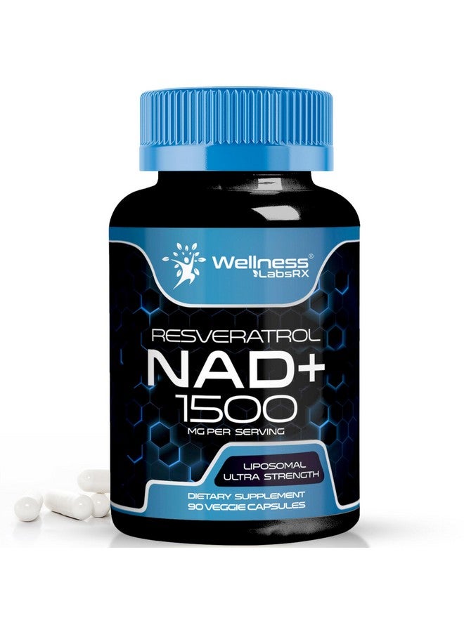WELLNESS LABSRX NAD Supplement, 1500mg - Liposomal NAD+ Supplement with Resveratrol, Nad Plus Boosting Supplement - Support Cellular Health, Stamina & Healthy Aging - Ultra Strength Capsules, USA Made