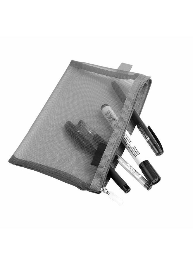 Topfinder Clear Cosmetic Bags Zip Makeup Mesh Bags Pencil Case Pouch Travel Toiletry Kit Set Storage Case (Grey)  - Image 5