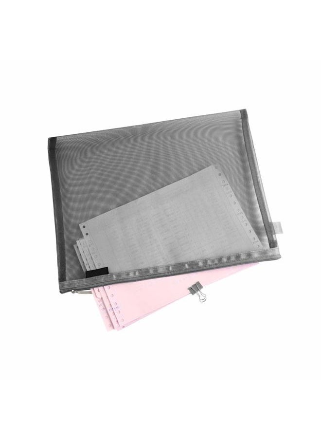 Topfinder - Clear Cosmetic Bags Zip Makeup Mesh Bags Pencil Case Pouch Travel Toiletry Kit Set Storage Case (Grey) - Image 1