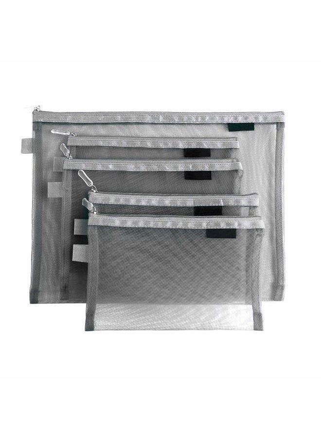 Topfinder Clear Cosmetic Bags Zip Makeup Mesh Bags Pencil Case Pouch Travel Toiletry Kit Set Storage Case (Grey)  - Image 1