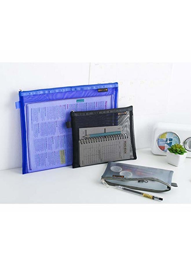 Topfinder - Clear Cosmetic Bags Zip Makeup Mesh Bags Pencil Case Pouch Travel Toiletry Kit Set Storage Case (Grey) - Image 1