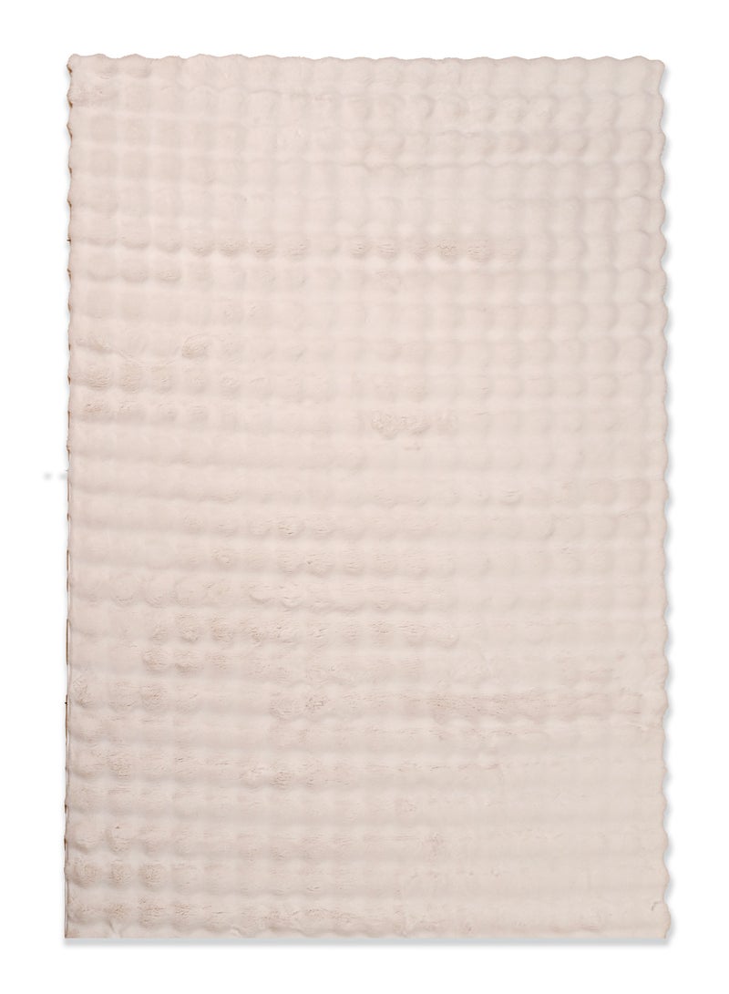 Home auraa Carpet Rug Anti-Slip – Size 160 x 230 cm – 5.25x7.55 ft | Pebble Shaggy Design - White Color | Ideal Carpet for Living Room, Bedroom, Office, Hallway or Balcony - Image 3
