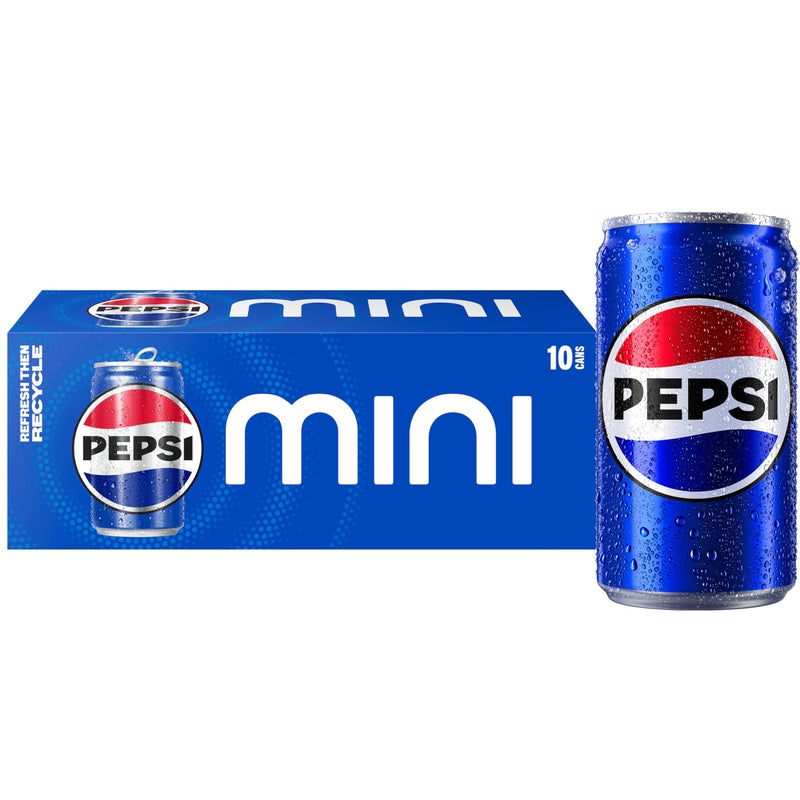 Pepsi Soda, 7.5 Ounce Mini Cans, (10 Pack) (Packaging May Vary) - Image 1