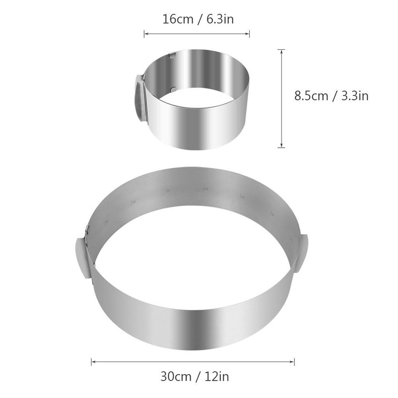 WIWAPLEX Cake Ring 6 to 12 Inch Adjustable Round Stainless Steel Cake Mousse Mould Ring Bakeware Tools Cake Decorating Mold Baking Ring - Image 4
