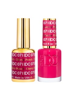 DAISY DND DND DC Gel Polish Set, Pink Collection, UV/LED Gel Polish and Air Dry Nail Lacquer, Matching Chip-Free Polish Duo, 071 Cherry Punch, 0.5 Fl Oz 