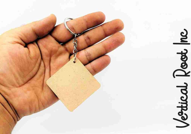 Vertical Root Inc Vertical Root Inc Pack of 20 (2*2 Inch | 3.2 mm Thickness) MDF(Wood) Key Chains Sheet Craft Plain Square Shaped for Painting Wooden Sheet Craft - Decoupage MDF Plains, Resin Art Work & Decoration (20) - Image 2