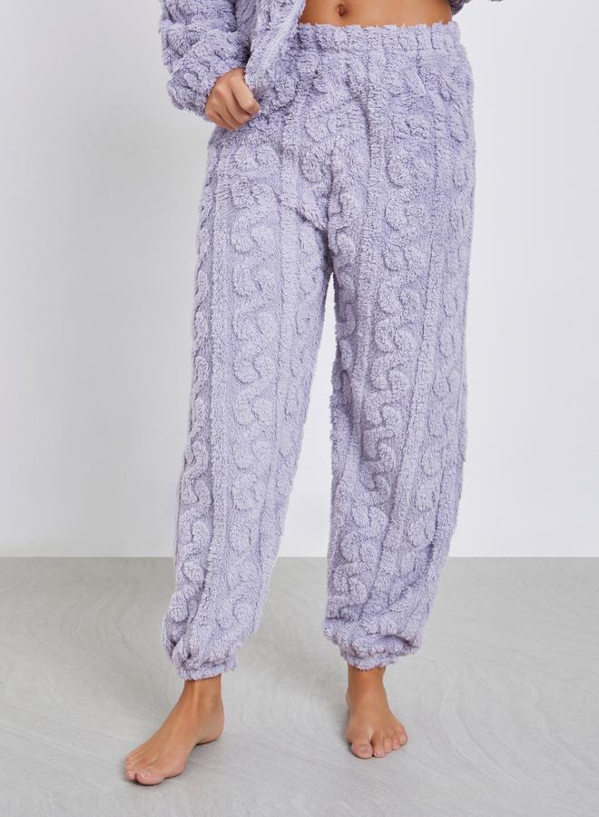 Styli Cable Fleece Long Sleeves Top and Pyjama Set - Image 4